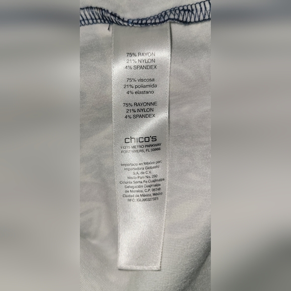 Chico's Blue Paisley 3/4 Sleeve Shift Dress Size 3 XL 16/18 - Picture 5 of 5